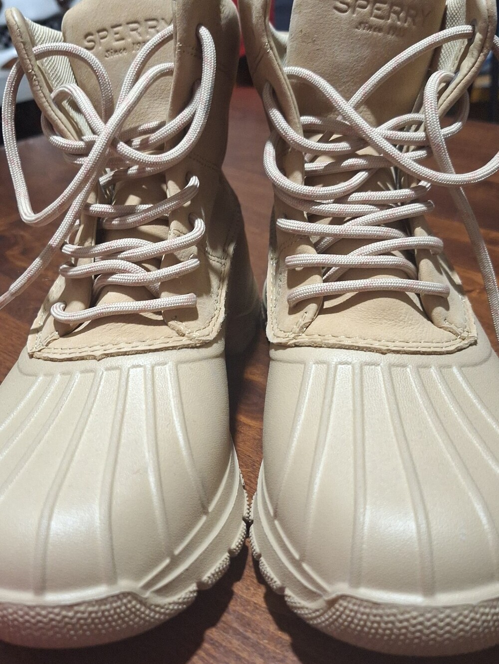 Sperry Women's Tan Lace-Up Duck Boots Size 6.5
